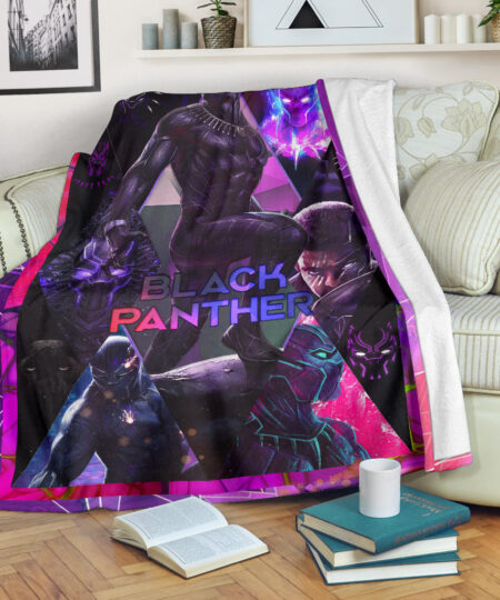 King T'Challa Black Panther Fleece Blanket Movie Home Decor Custom For Fans NT052301