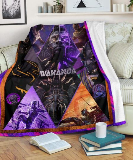 King T'Challa Black Panther Fleece Blanket Movie Home Decor Custom For Fans NT052302
