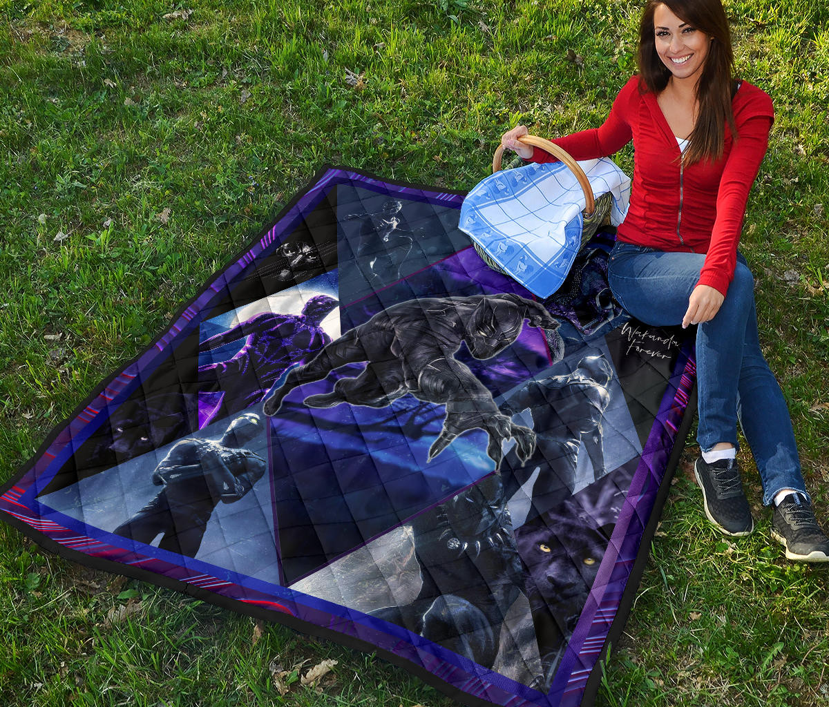 King T'Challa Black Panther Premium Quilt Blanket Movie Home Decor Custom For Fans NT051701 - Image 6