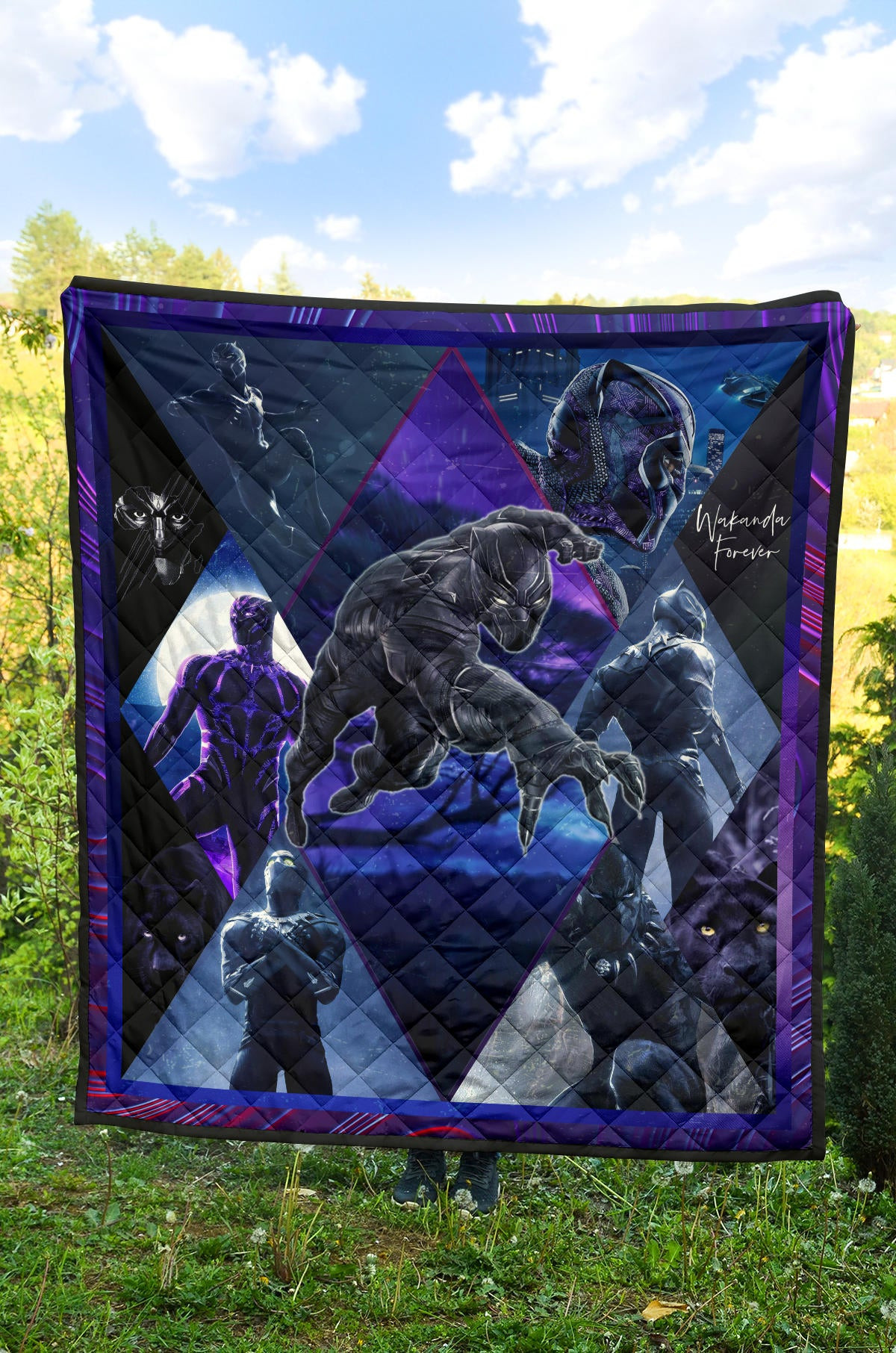 King T'Challa Black Panther Premium Quilt Blanket Movie Home Decor Custom For Fans NT051701 - Image 4