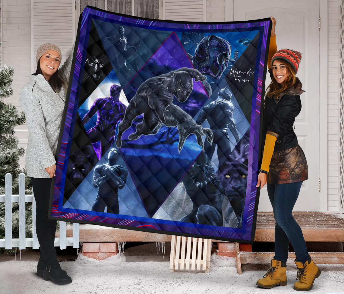King T'Challa Black Panther Premium Quilt Blanket Movie Home Decor Custom For Fans NT051701 - Image 2