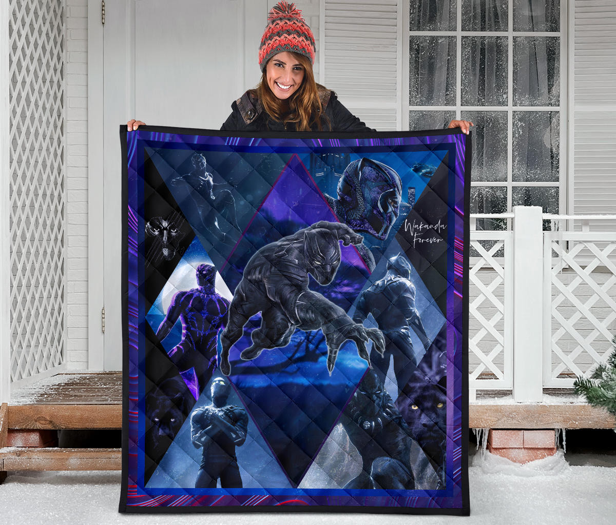 King T'Challa Black Panther Premium Quilt Blanket Movie Home Decor Custom For Fans NT051701 - Image 3