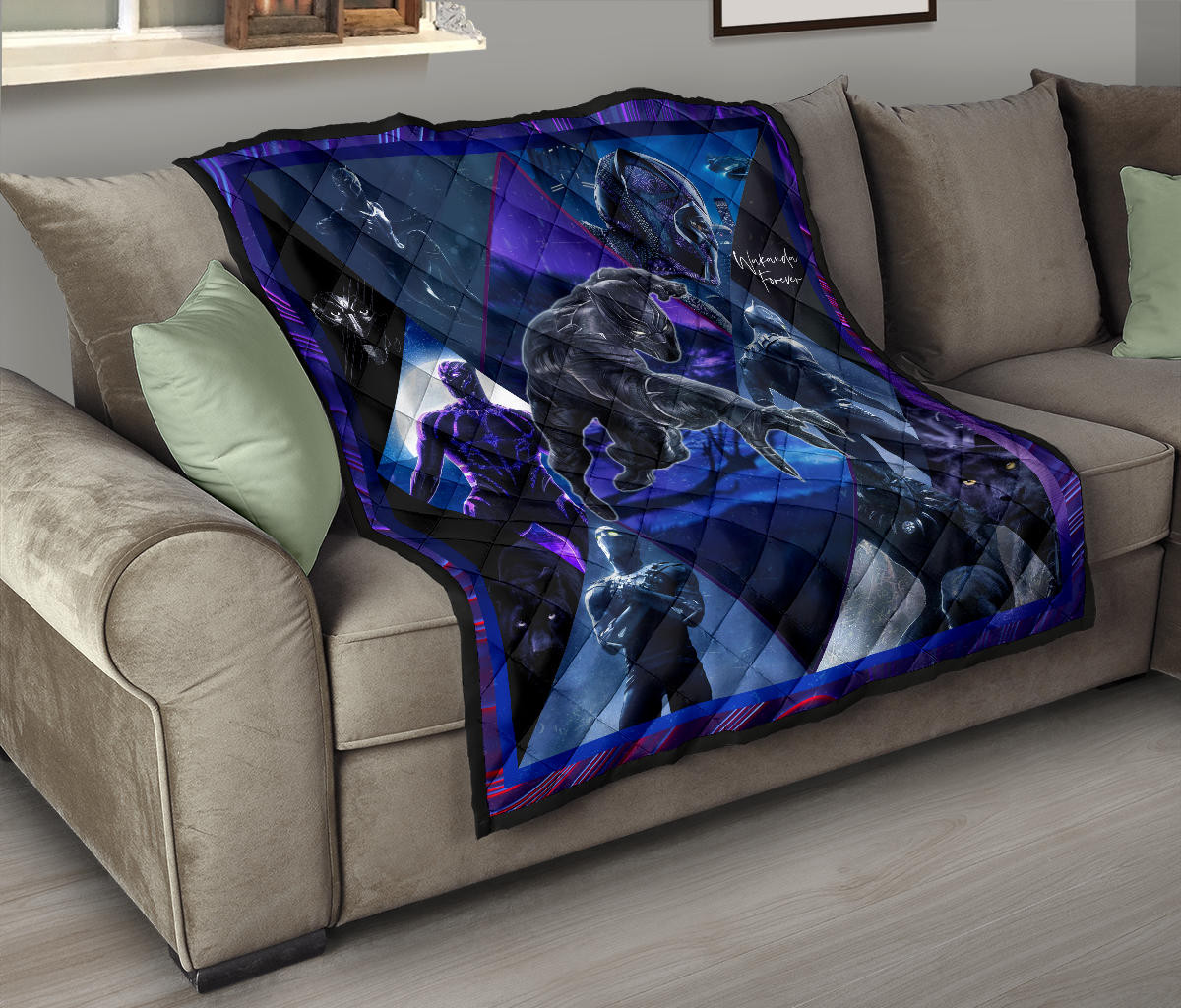 King T'Challa Black Panther Premium Quilt Blanket Movie Home Decor Custom For Fans NT051701 - Image 9