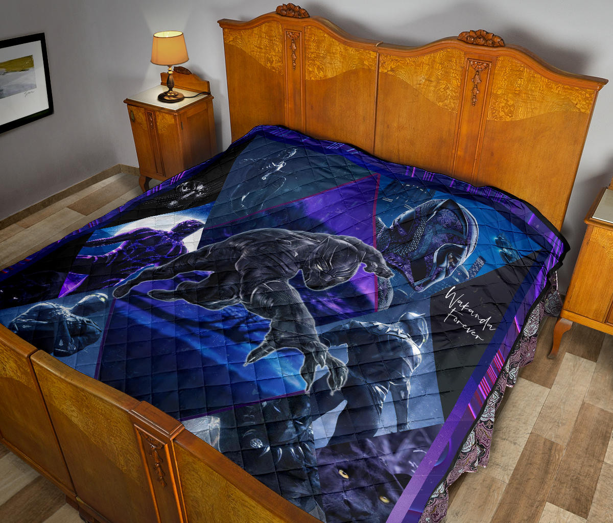 King T'Challa Black Panther Premium Quilt Blanket Movie Home Decor Custom For Fans NT051701 - Image 11