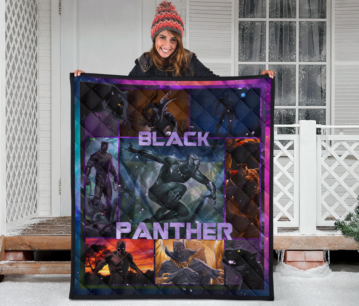 King T'Challa Black Panther Premium Quilt Blanket Movie Home Decor Custom For Fans NT051702 - Image 3