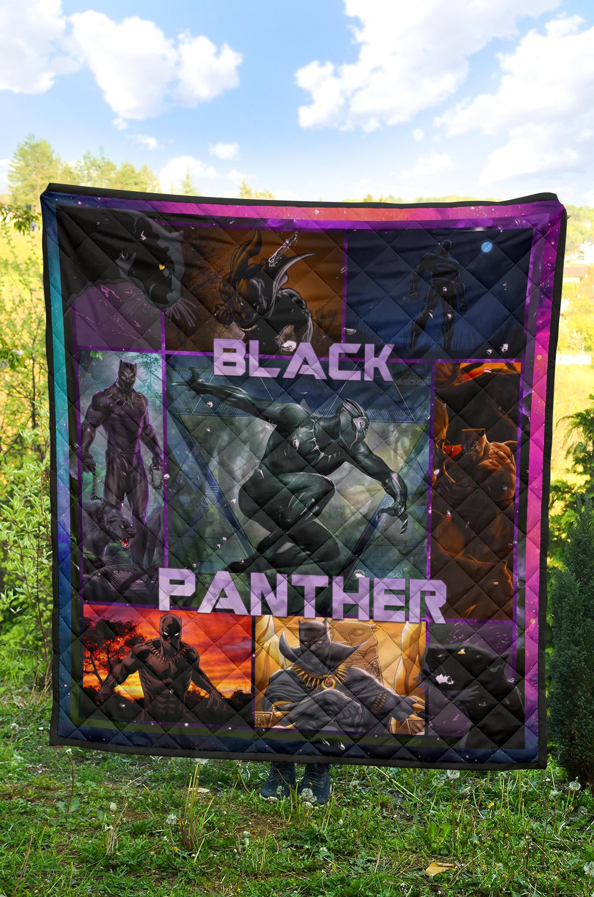 King T'Challa Black Panther Premium Quilt Blanket Movie Home Decor Custom For Fans NT051702 - Image 4