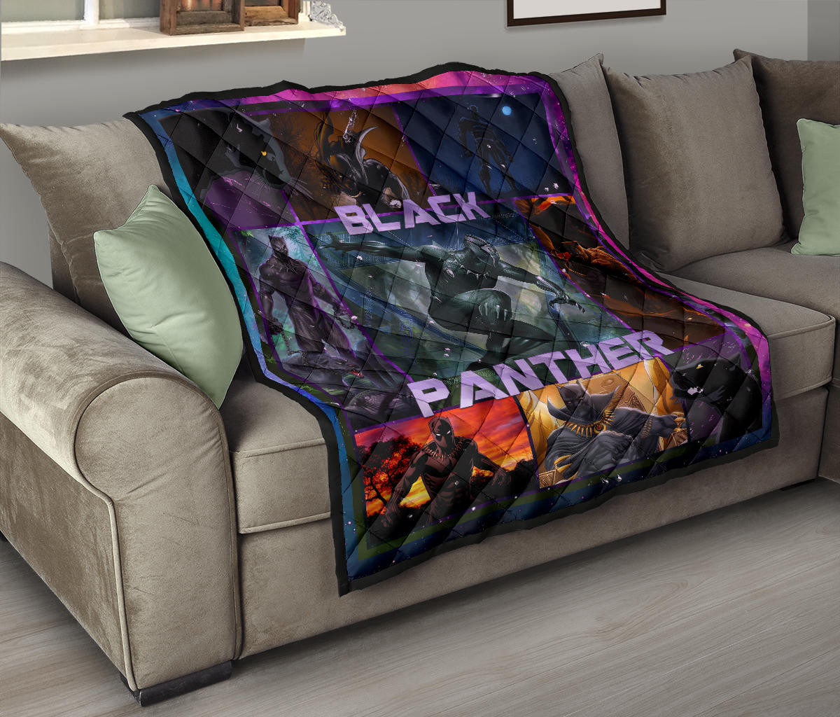 King T'Challa Black Panther Premium Quilt Blanket Movie Home Decor Custom For Fans NT051702 - Image 9