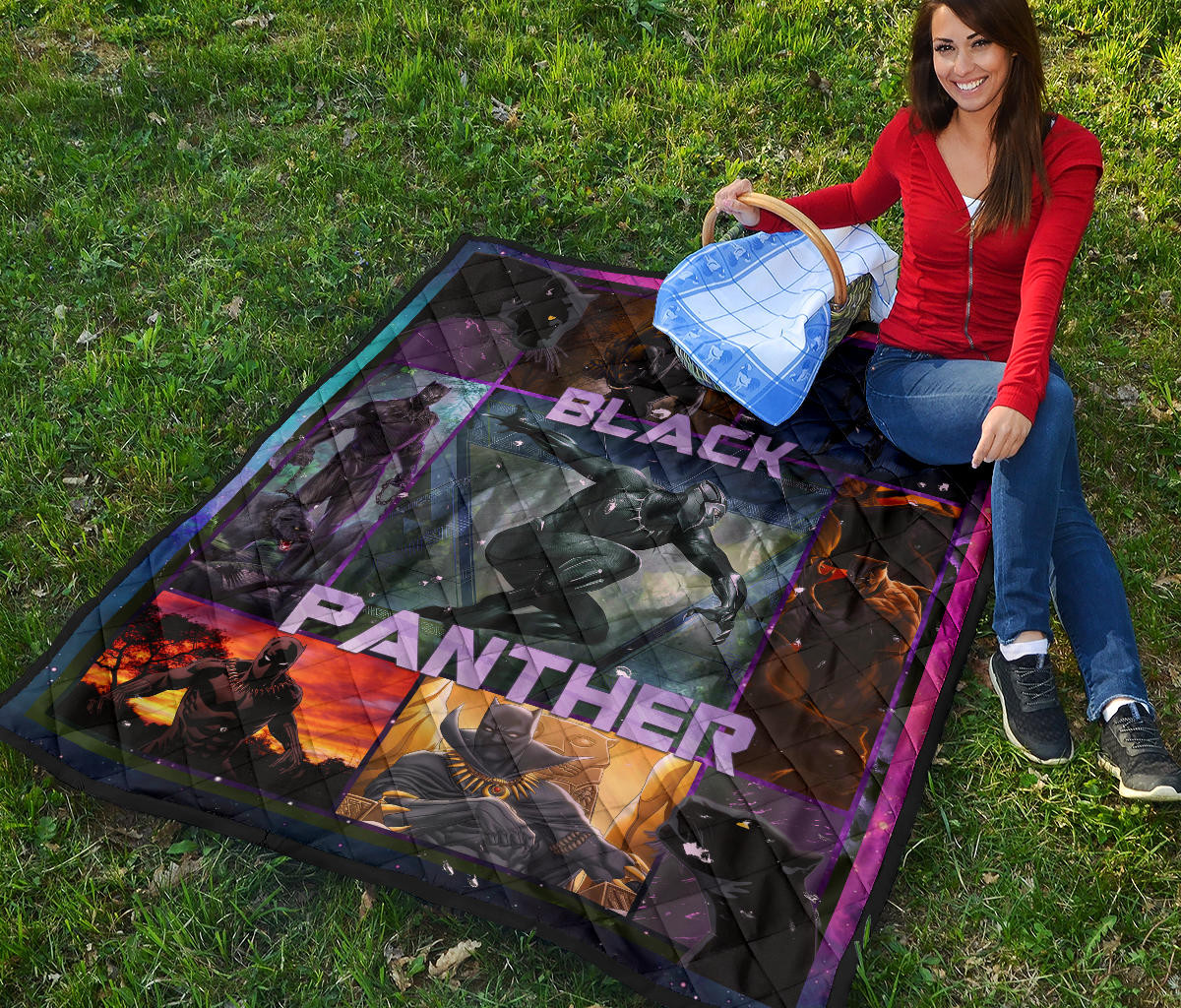 King T'Challa Black Panther Premium Quilt Blanket Movie Home Decor Custom For Fans NT051702 - Image 6