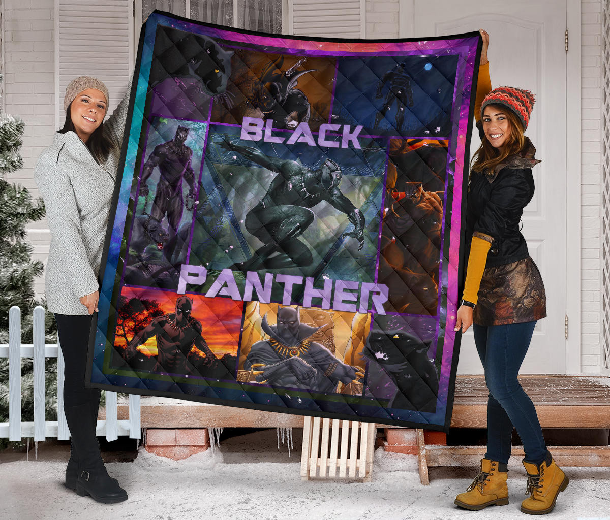 King T'Challa Black Panther Premium Quilt Blanket Movie Home Decor Custom For Fans NT051702 - Image 2