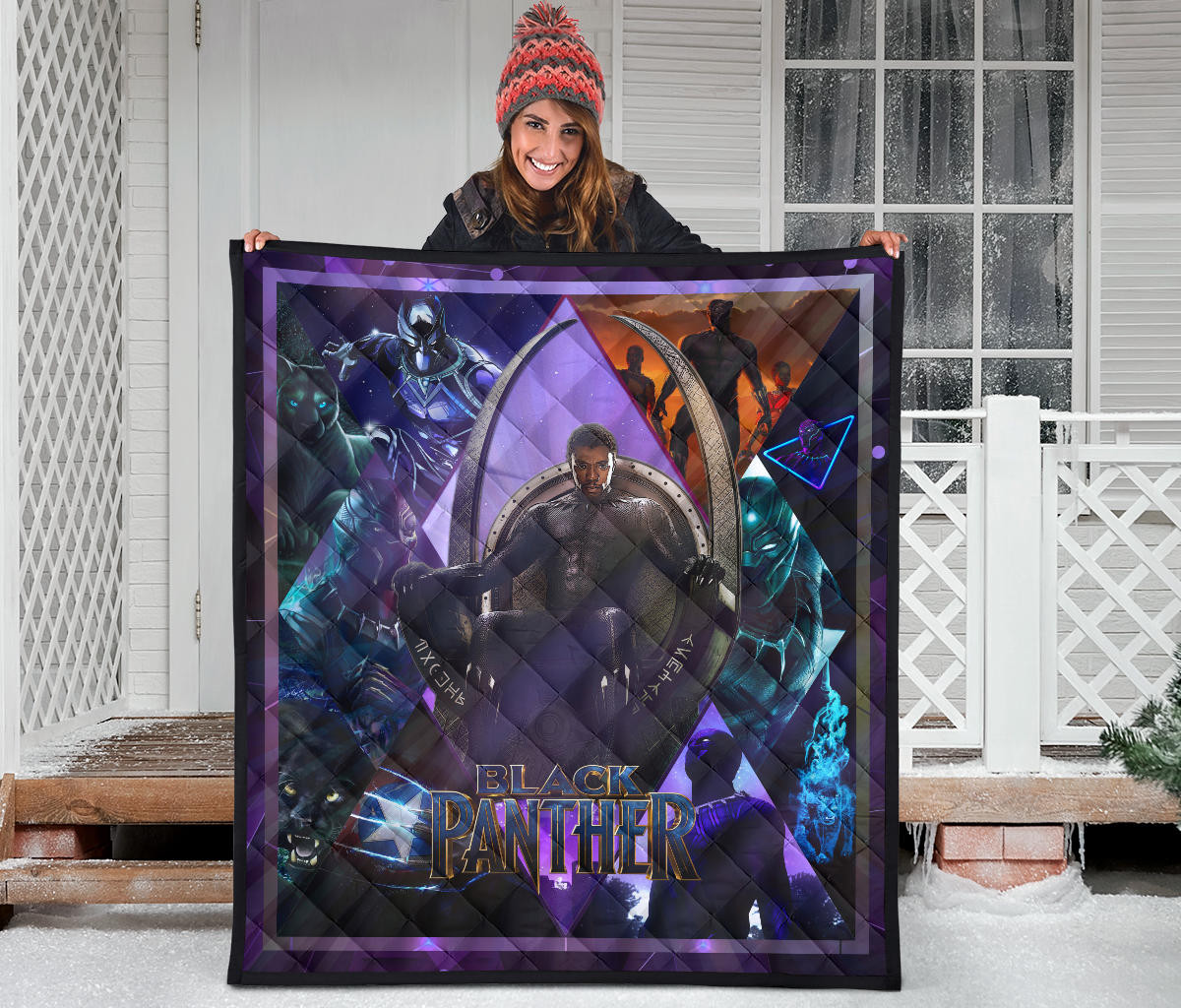King T'Challa Black Panther Premium Quilt Blanket Movie Home Decor Custom For Fans NT051703 - Image 3