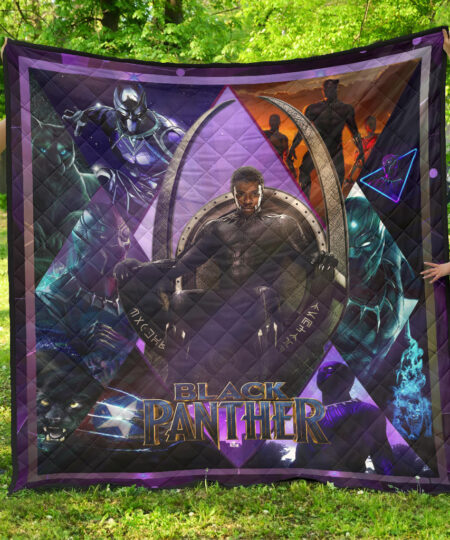 King T'Challa Black Panther Premium Quilt Blanket Movie Home Decor Custom For Fans NT051703