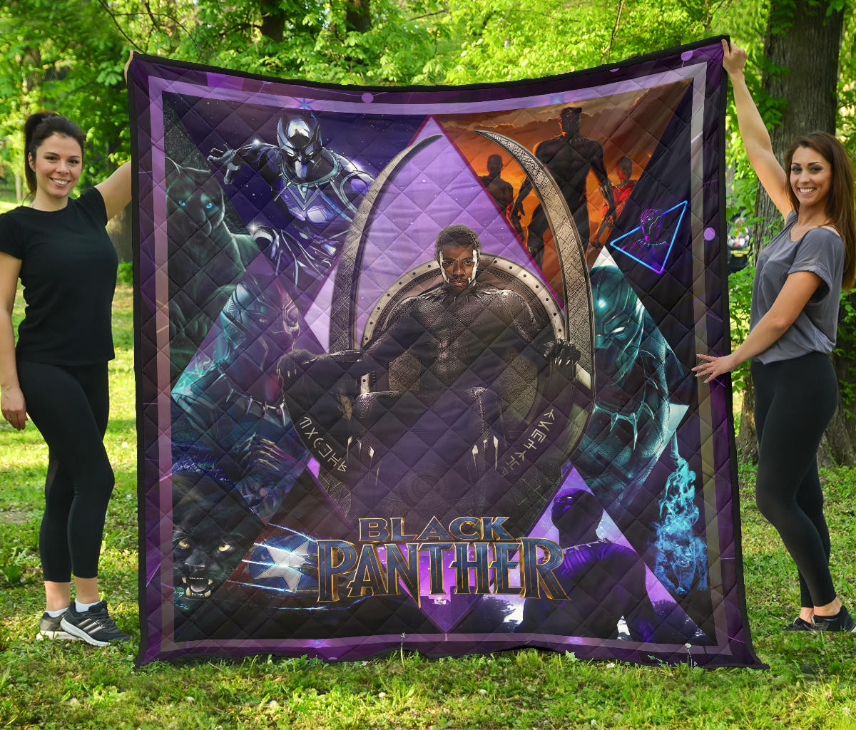King T'Challa Black Panther Premium Quilt Blanket Movie Home Decor Custom For Fans NT051703