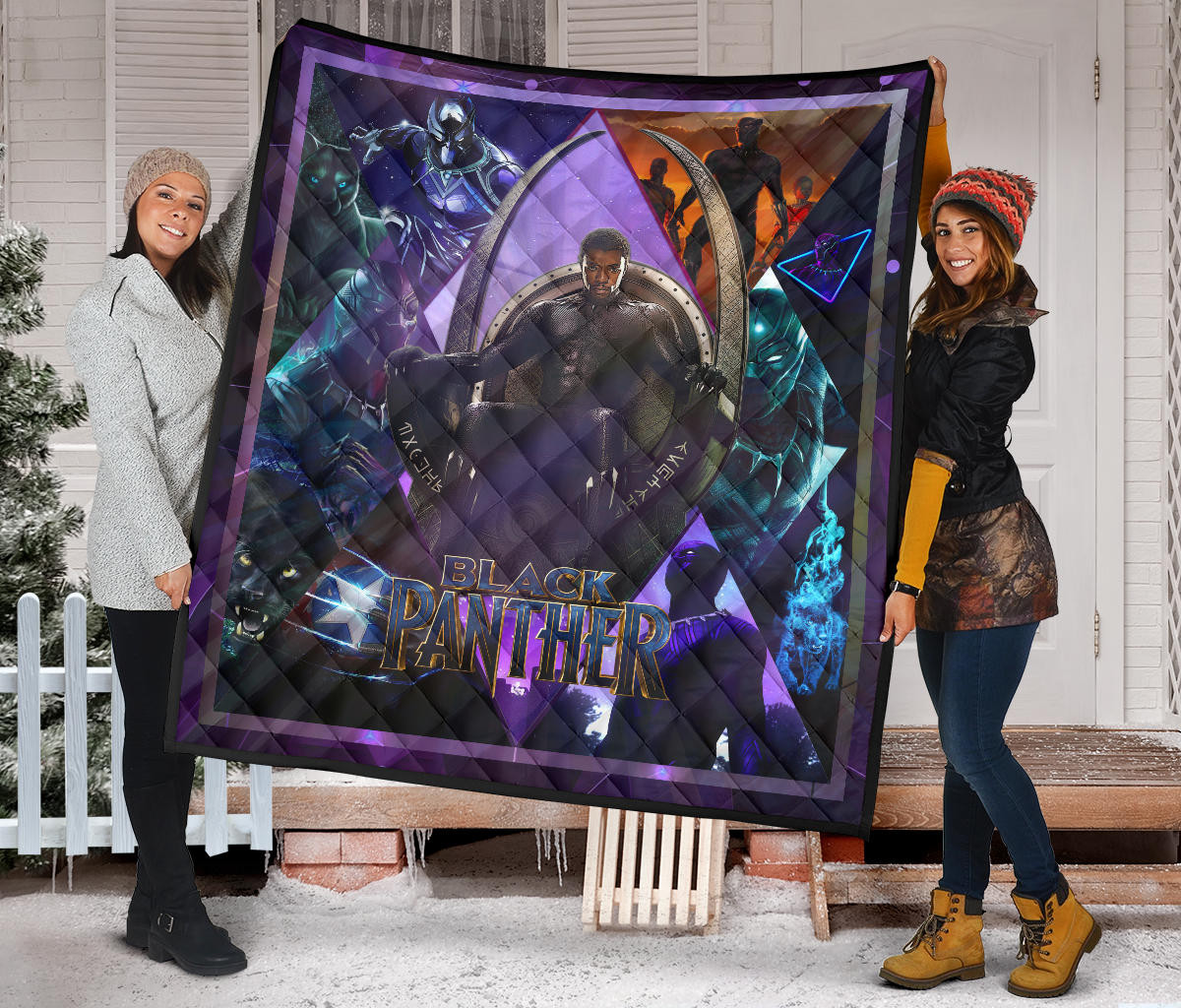 King T'Challa Black Panther Premium Quilt Blanket Movie Home Decor Custom For Fans NT051703 - Image 2