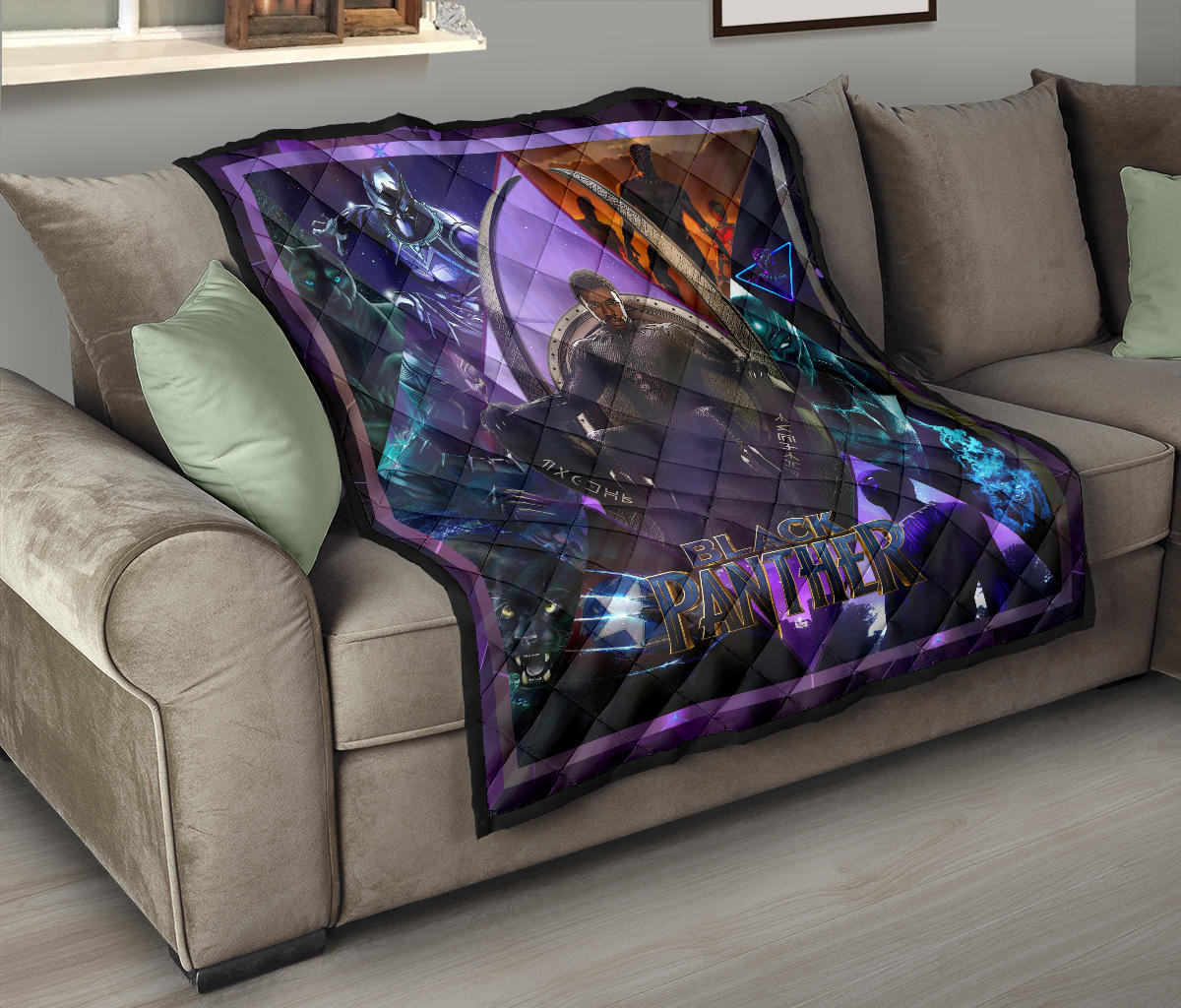 King T'Challa Black Panther Premium Quilt Blanket Movie Home Decor Custom For Fans NT051703 - Image 9