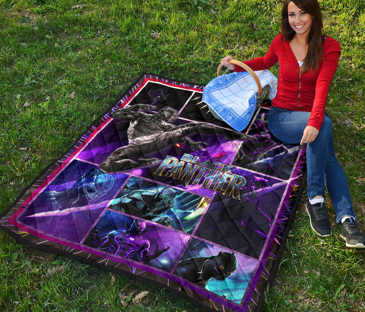 King T'Challa Black Panther Premium Quilt Blanket Movie Home Decor Custom For Fans NT051704 - Image 6