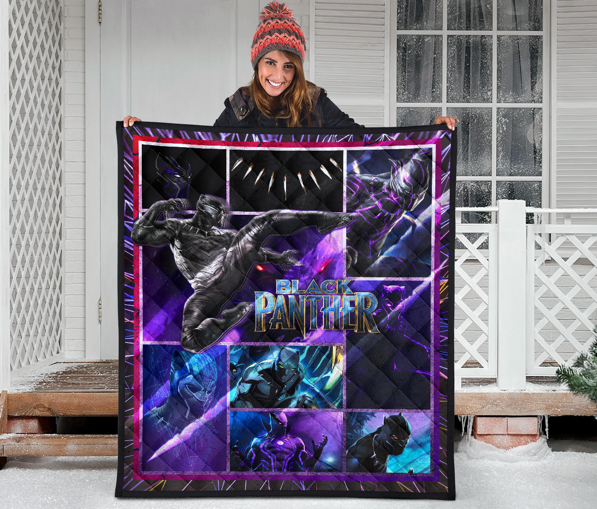 King T'Challa Black Panther Premium Quilt Blanket Movie Home Decor Custom For Fans NT051704 - Image 3