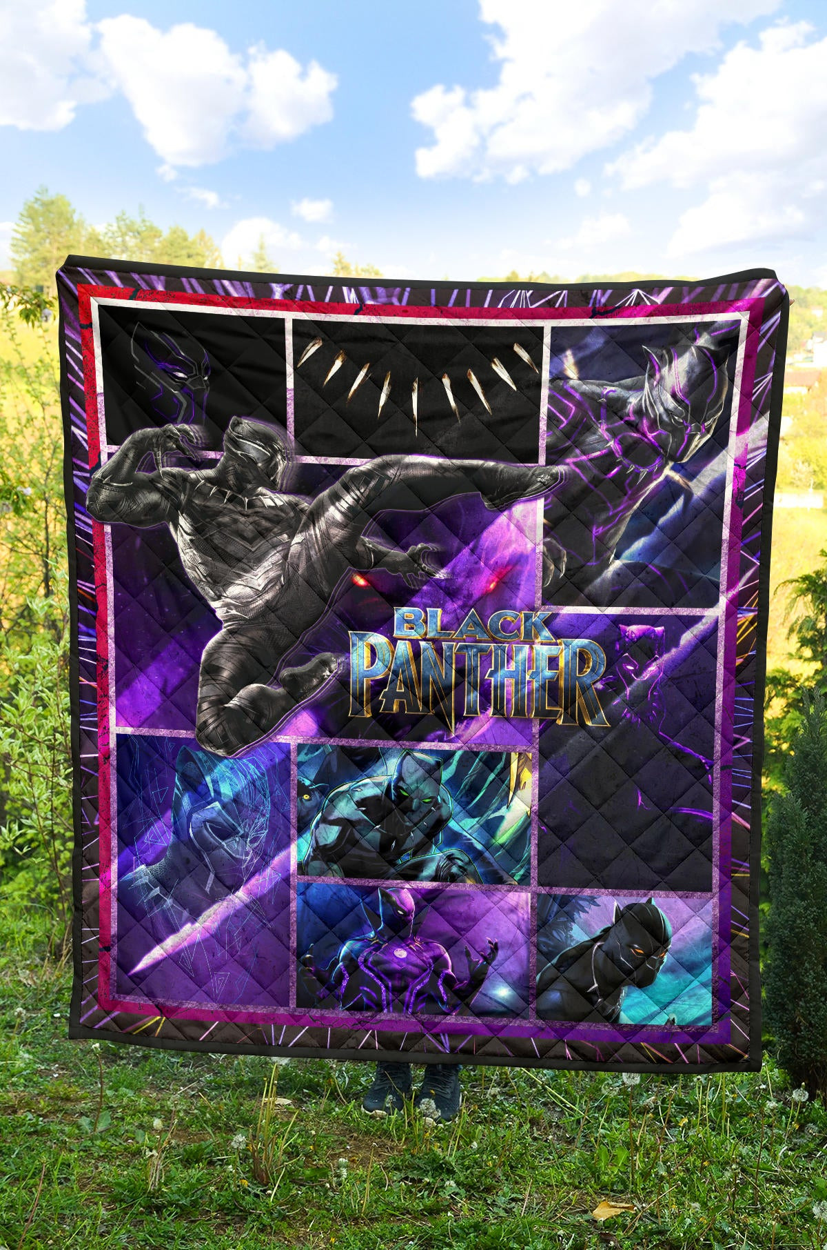 King T'Challa Black Panther Premium Quilt Blanket Movie Home Decor Custom For Fans NT051704 - Image 4