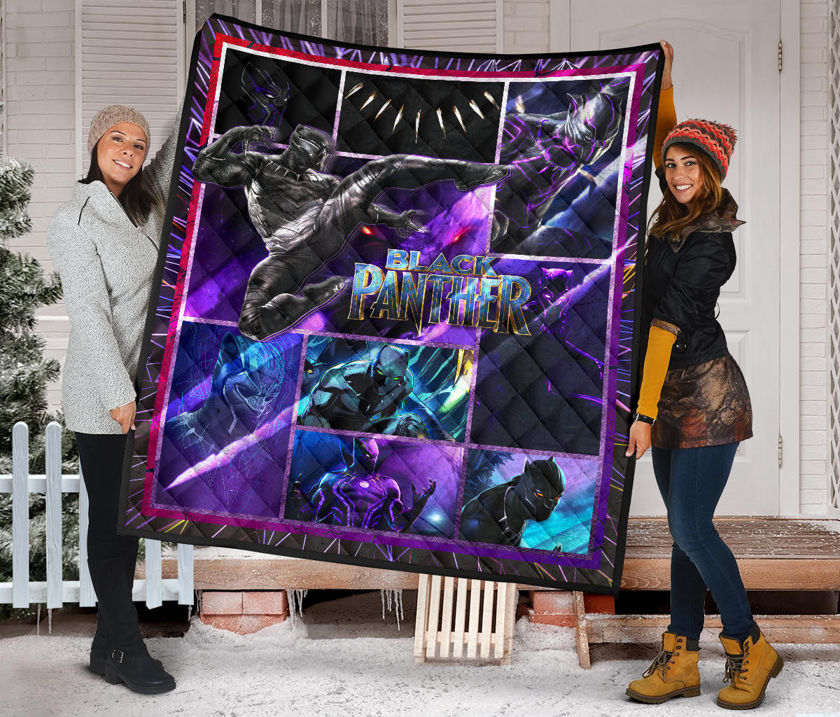 King T'Challa Black Panther Premium Quilt Blanket Movie Home Decor Custom For Fans NT051704 - Image 2