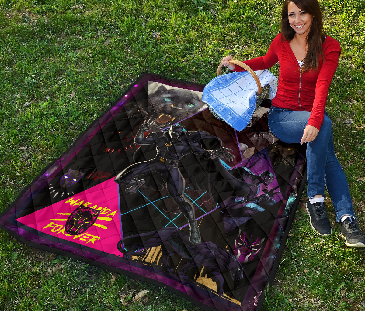 King T'Challa Black Panther Premium Quilt Blanket Movie Home Decor Custom For Fans NT052002 - Image 6