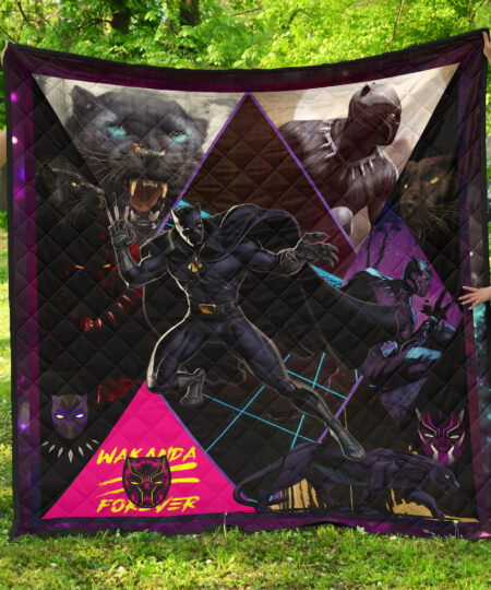 King T'Challa Black Panther Premium Quilt Blanket Movie Home Decor Custom For Fans NT052002