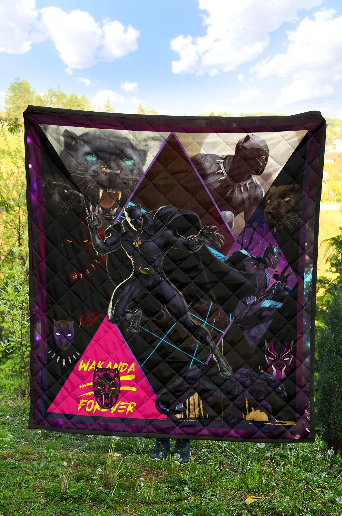 King T'Challa Black Panther Premium Quilt Blanket Movie Home Decor Custom For Fans NT052002 - Image 4