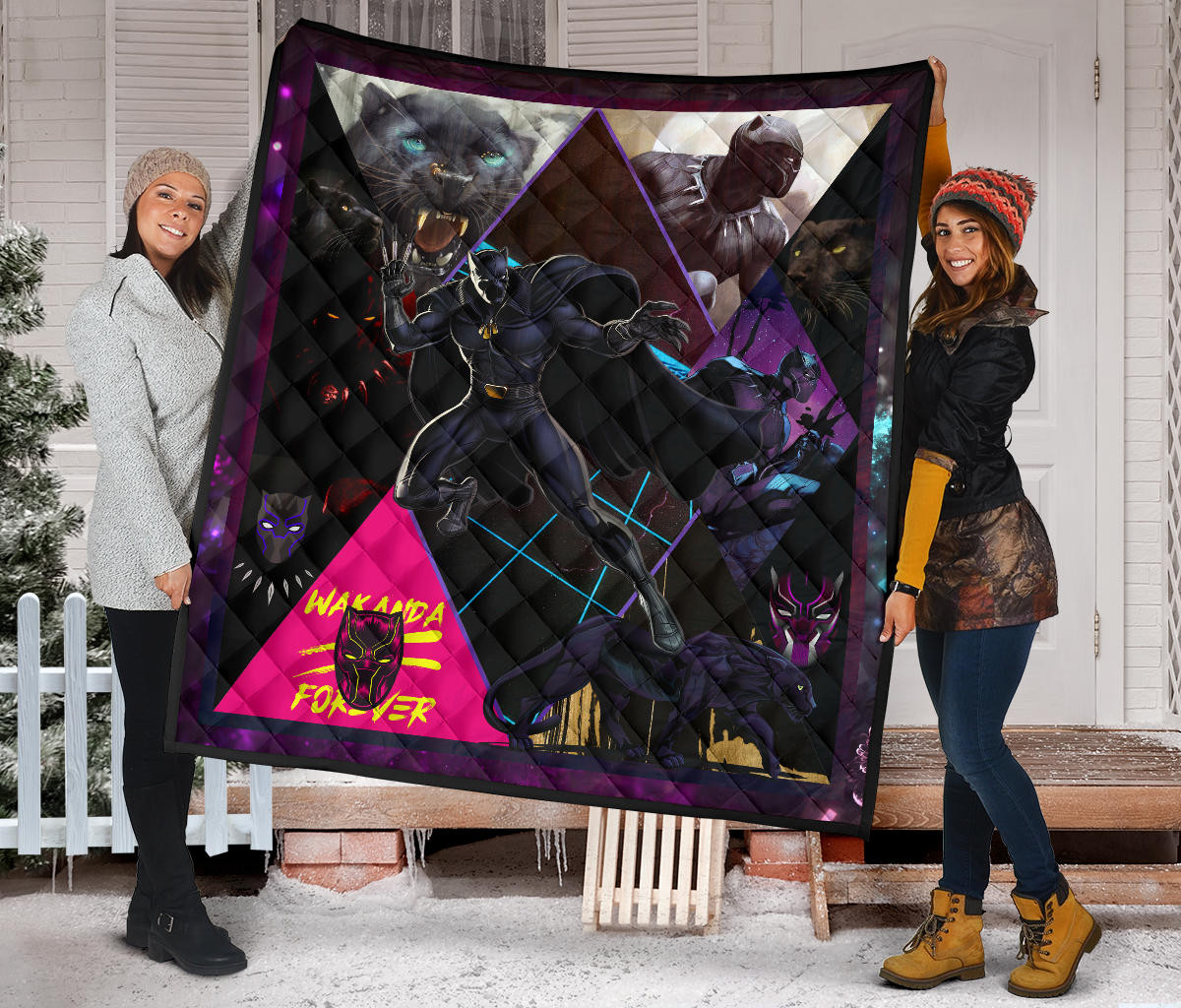 King T'Challa Black Panther Premium Quilt Blanket Movie Home Decor Custom For Fans NT052002 - Image 2