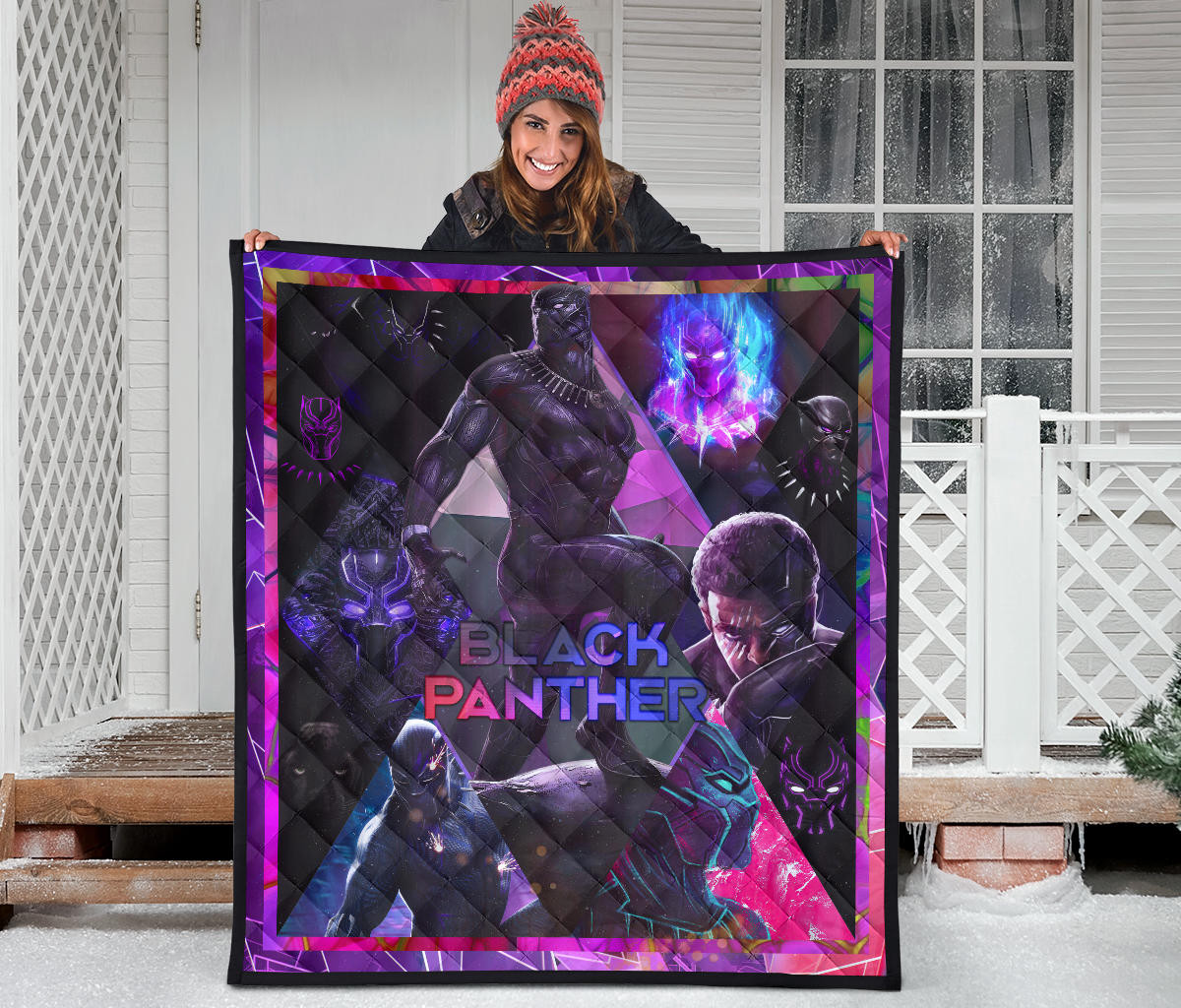 King T'Challa Black Panther Premium Quilt Blanket Movie Home Decor Custom For Fans NT052301 - Image 3