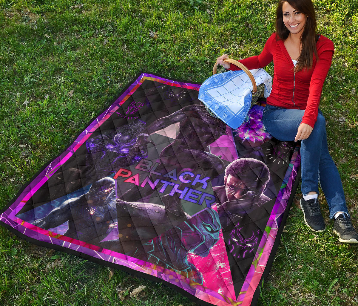 King T'Challa Black Panther Premium Quilt Blanket Movie Home Decor Custom For Fans NT052301 - Image 6