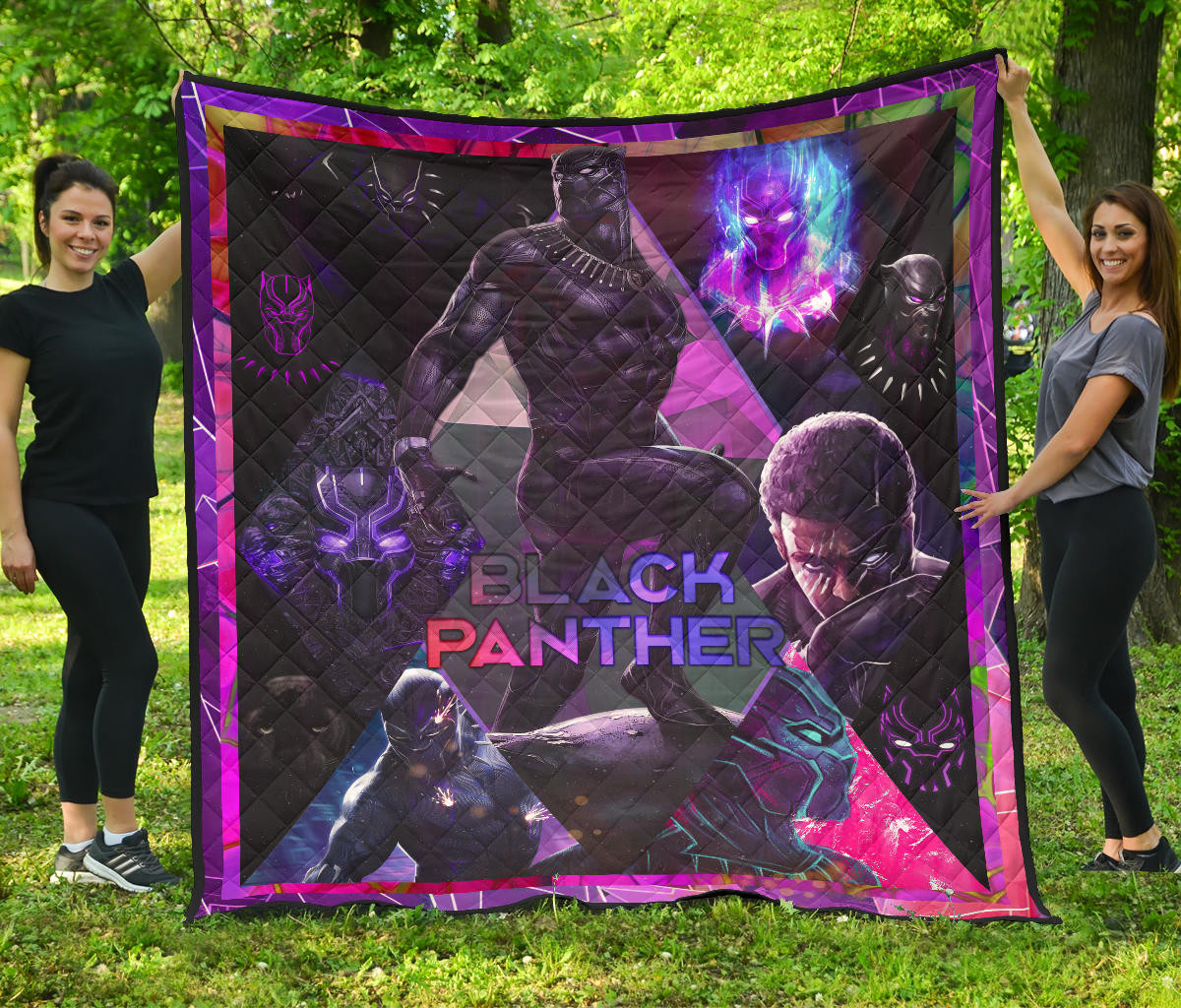 King T'Challa Black Panther Premium Quilt Blanket Movie Home Decor Custom For Fans NT052301