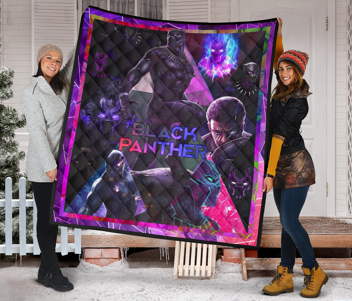 King T'Challa Black Panther Premium Quilt Blanket Movie Home Decor Custom For Fans NT052301 - Image 2