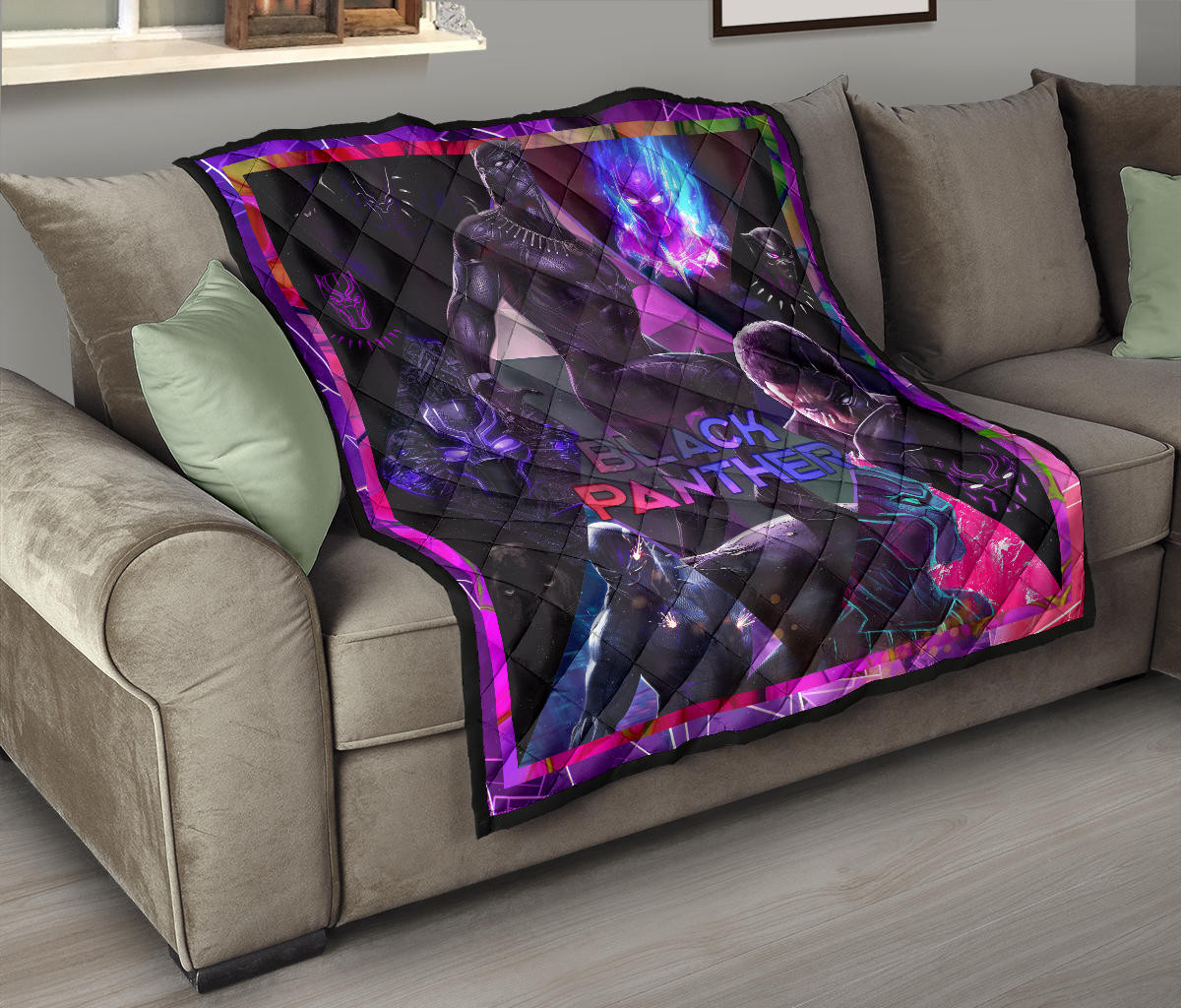 King T'Challa Black Panther Premium Quilt Blanket Movie Home Decor Custom For Fans NT052301 - Image 9