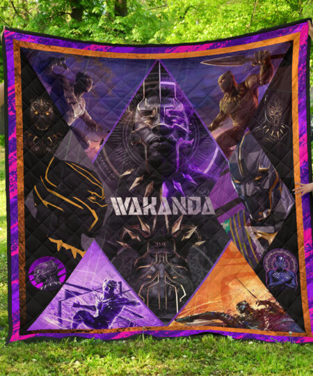 King T'Challa Black Panther Premium Quilt Blanket Movie Home Decor Custom For Fans NT052302