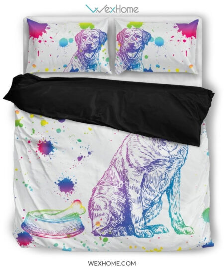 Labrador Watercolor White Background Bedding Set