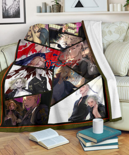 Manjiro Sano Mikey And Ken Ryuguji Draken Tokyo Revengers Fleece Blanket Anime Home Decor Custom For Fans NA060903