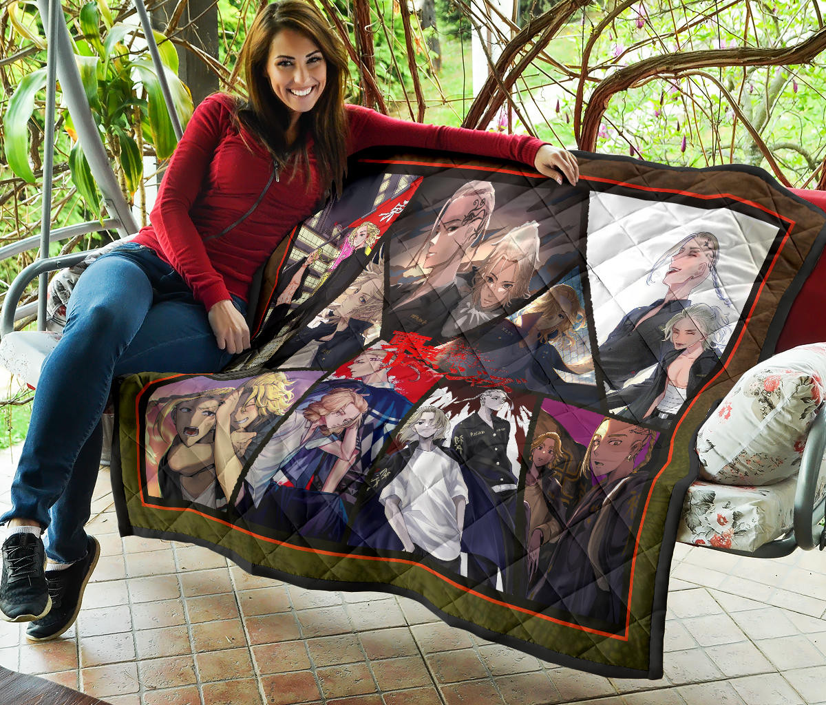 Manjiro Sano Mikey And Ken Ryuguji Draken Tokyo Revengers Premium Quilt Blanket Anime Home Decor Custom For Fans NA060903 - Image 7