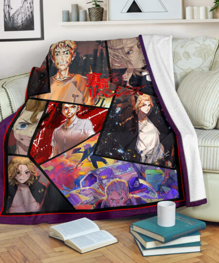 Manjiro Sano Mikey And Takemichi Hanagaki Tokyo Revengers Fleece Blanket Anime Home Decor Custom For Fans NA060904