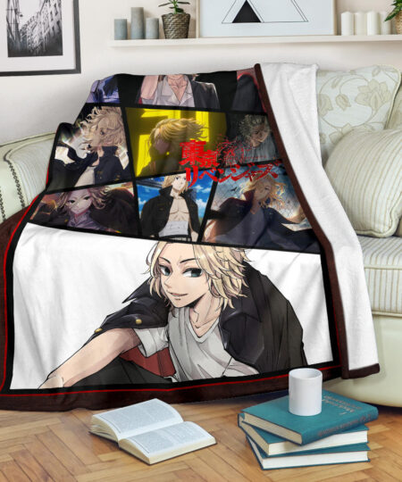 Manjiro Sano Mikey Tokyo Revengers Fleece Blanket Anime Home Decor Custom For Fans NA060801