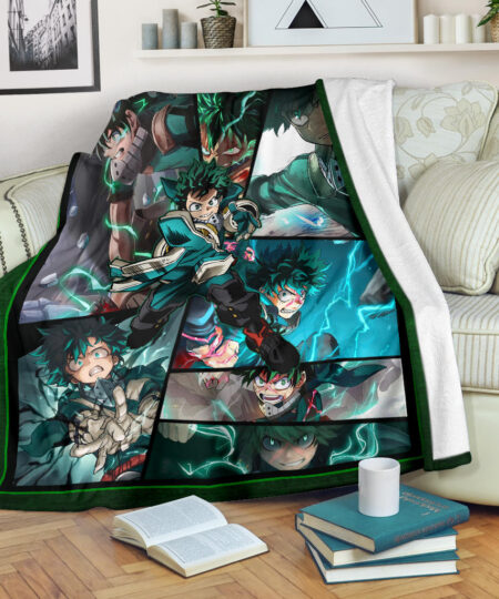 Midoriya Izuku My Hero Academia Fleece Blanket Anime Home Decor Custom For Fans NA060603