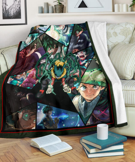 Midoriya Izuku My Hero Academia Fleece Blanket Anime Home Decor Custom For Fans NA060604