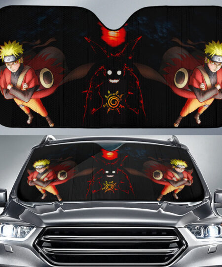 Naruto Anime Car Sunshade Naruto Kyuubi 4 Tails And Sage Form Eight Trigram Seal Car Sun Shade