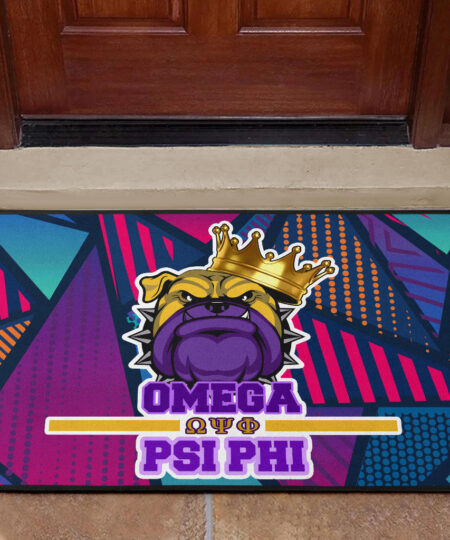 Omega Psi Phi Door Mat Fraternity Home Decor Custom For Fans AT22081202