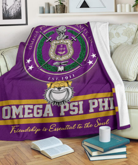 Omega Psi Phi Fleece Blanket Fraternity Home Decor Custom For Fans AT22081201