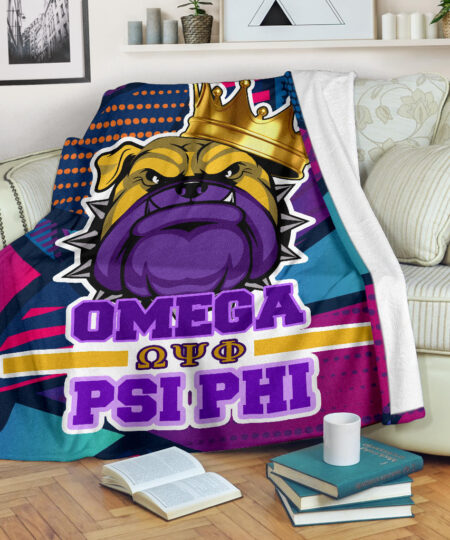 Omega Psi Phi Fleece Blanket Fraternity Home Decor Custom For Fans AT22081202