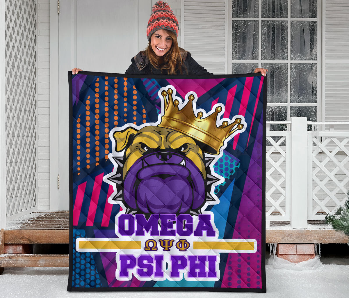 Omega Psi Phi Premium Quilt Blanket Fraternity Home Decor Custom For Fans AT22081202 - Image 3