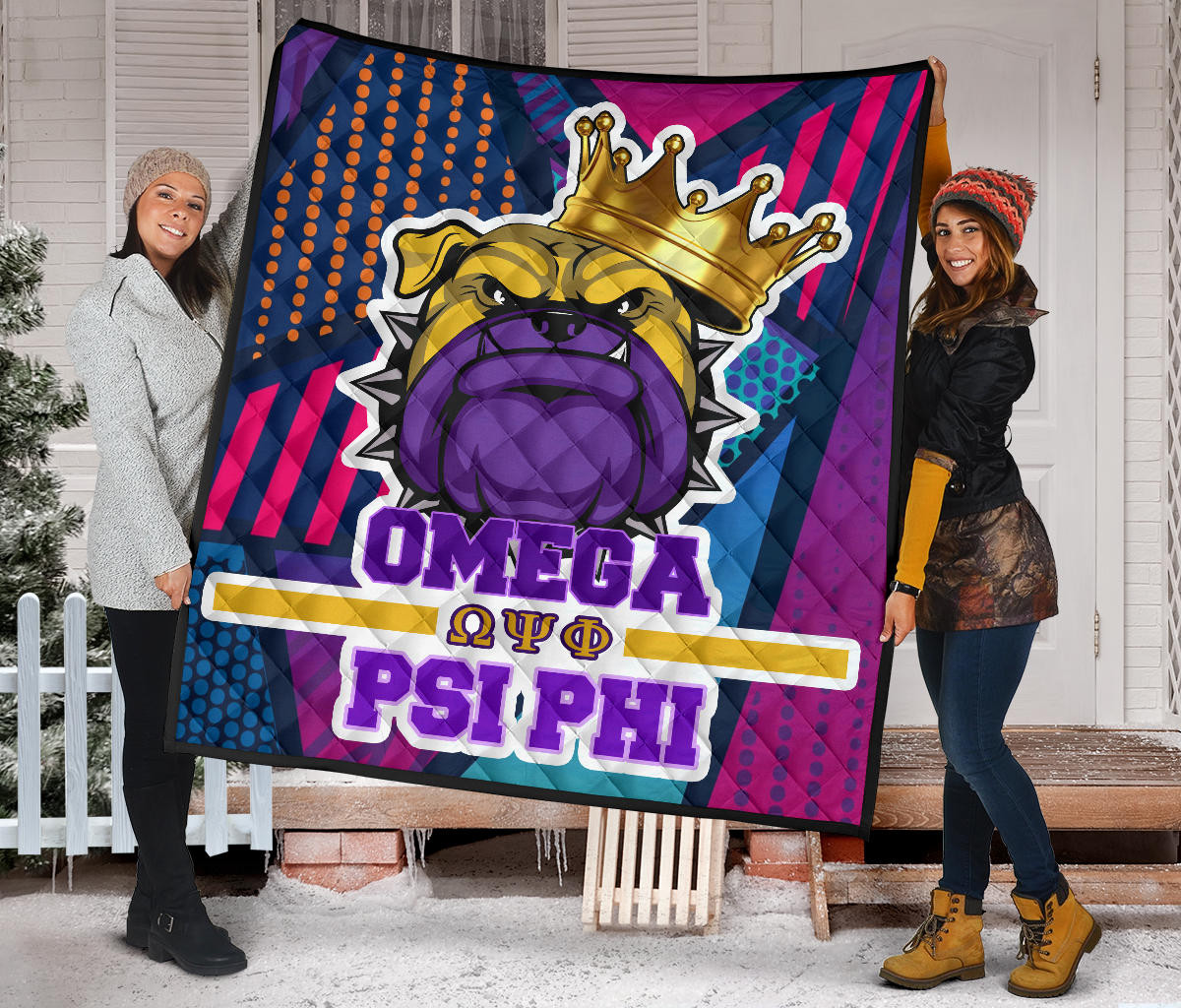Omega Psi Phi Premium Quilt Blanket Fraternity Home Decor Custom For Fans AT22081202 - Image 2