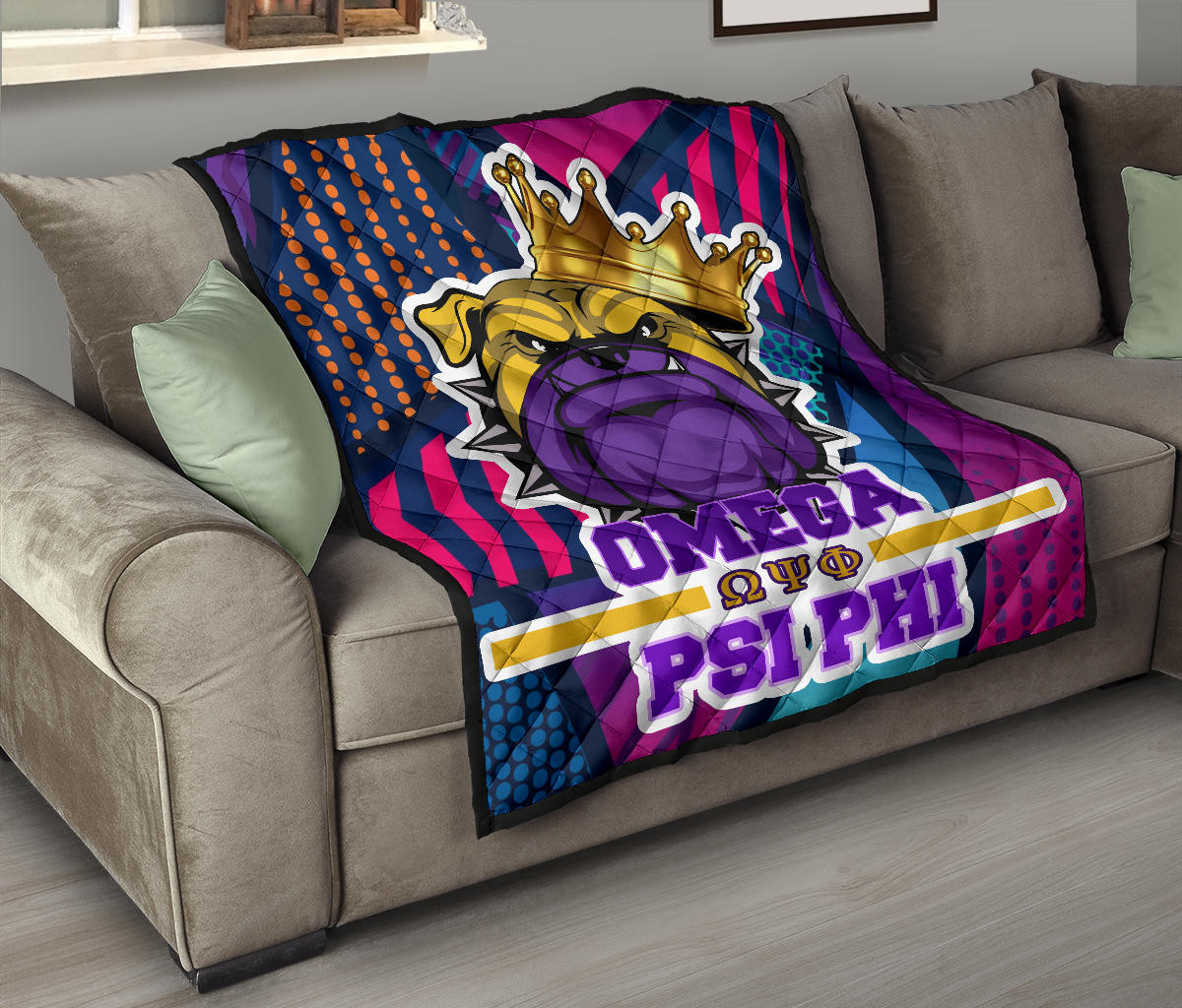 Omega Psi Phi Premium Quilt Blanket Fraternity Home Decor Custom For Fans AT22081202 - Image 9