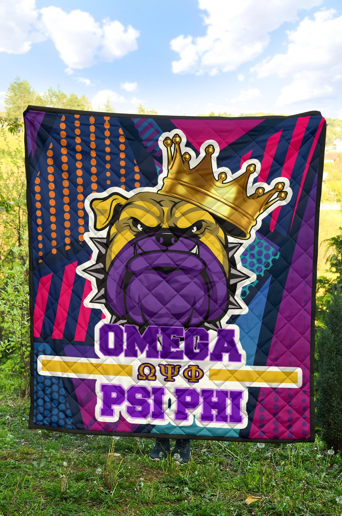 Omega Psi Phi Premium Quilt Blanket Fraternity Home Decor Custom For Fans AT22081202 - Image 4