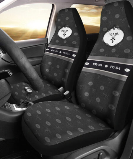 Prada Symbol Car Seat Covers Fashion Car Accessories Custom For Fans AA23010502
