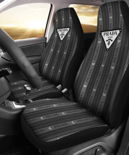 Prada Symbol Car Seat Covers Fashion Car Accessories Custom For Fans AA23010503