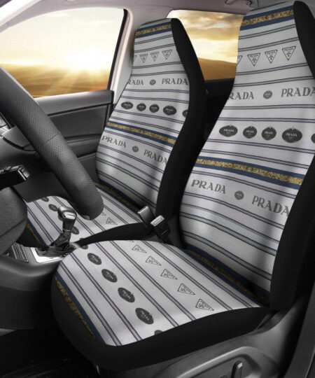 Prada Symbol Car Seat Covers Fashion Car Accessories Custom For Fans AA23010504